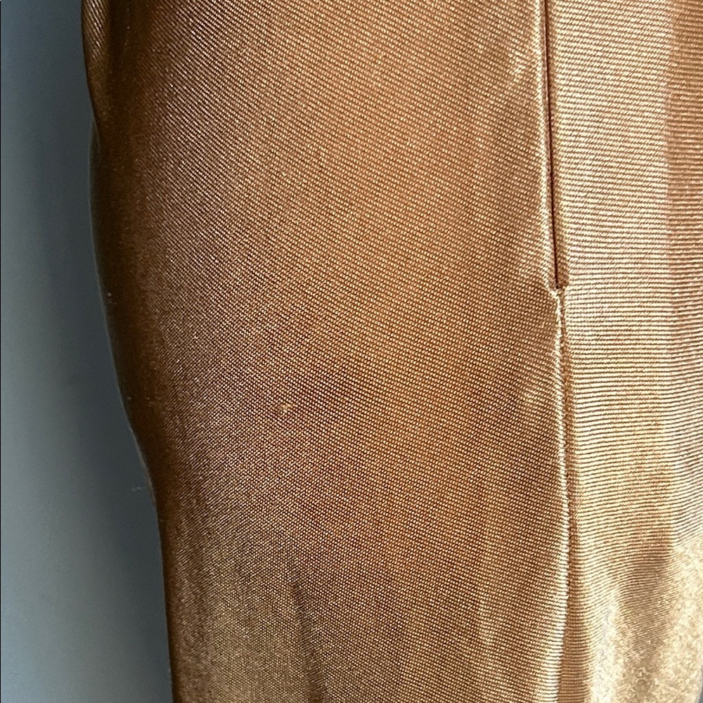 New ASOS Sleeveless Gold Sheen Cowl Neck Ruched Formal Prom Evening Dress - Picture 5 of 16